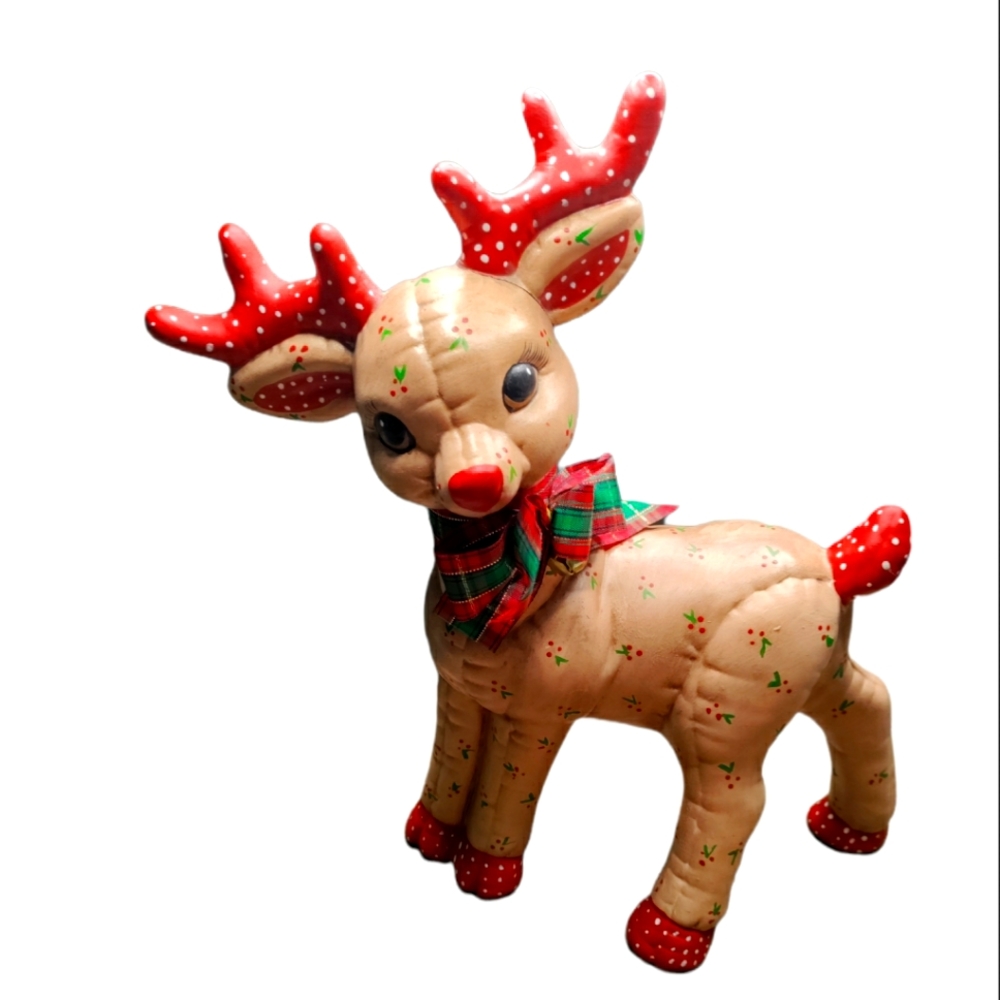Vintage handmade 11" Standing Kimple Ceramic Christmas Reindeer mold #942